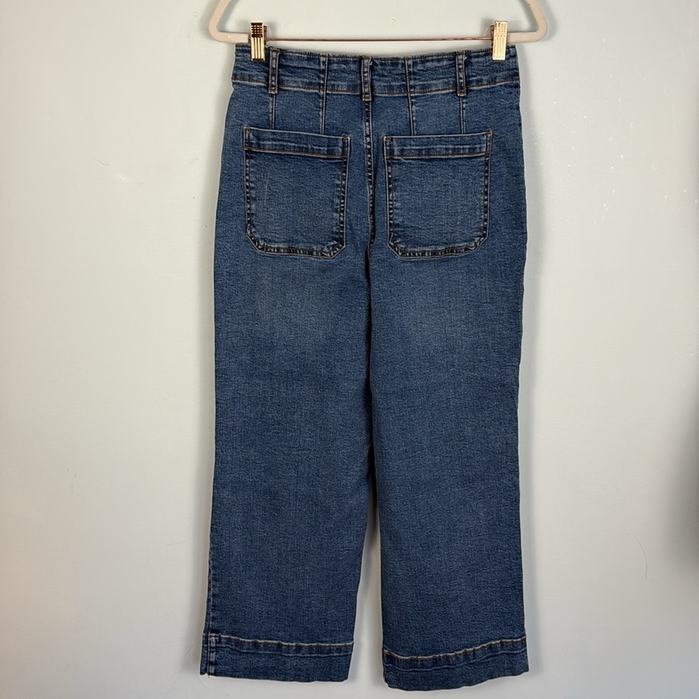 Women's Blue Wide-Leg Jeans - Picture 9 of 11